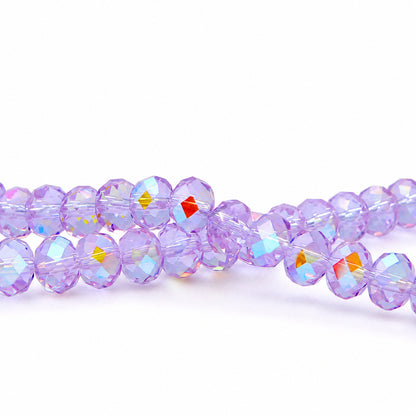 K9 faceted crystal glass rondelle beads in Crystal Purple Heavenly - sold by the strand