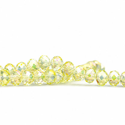 K9 faceted crystal glass rondelle beads in Crystal Yellow - sold by the strand