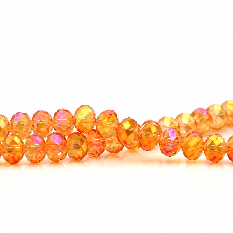 K9 faceted crystal glass rondelle beads in Gold Magenta - sold by the strand