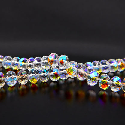K9 faceted crystal glass rondelle beads in Heavenly Light - sold by the strand
