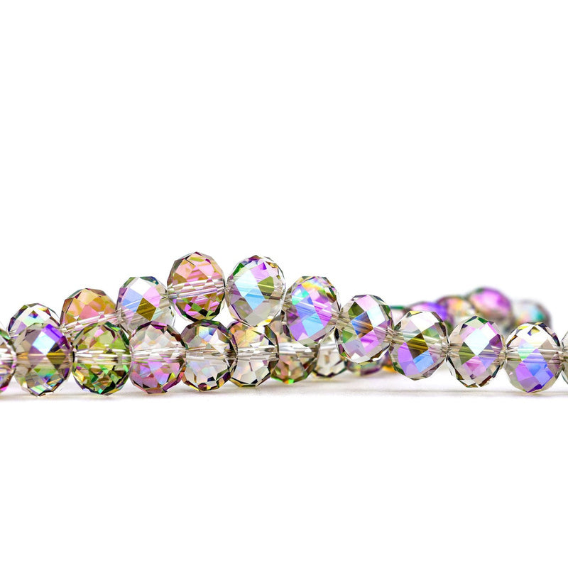 K9 faceted crystal glass rondelle beads in Phantom Purple - sold by the strand