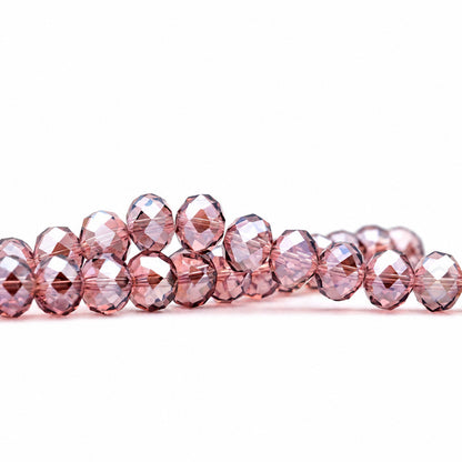 K9 faceted crystal glass rondelle beads in Pink Purple - sold by the strand