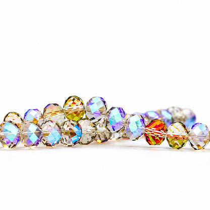 K9 faceted crystal glass rondelle beads in Red Green - sold by the strand
