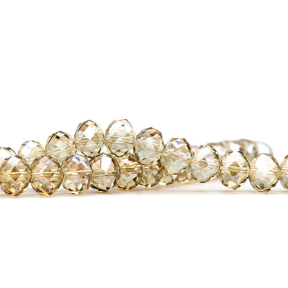 K9 faceted crystal glass rondelle beads in Silver Champagne - sold by the strand