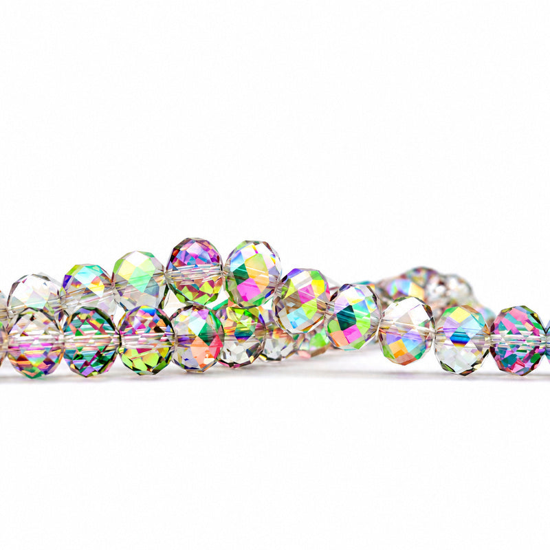 K9 faceted crystal glass rondelle beads in Sunshine Pink - sold by the strand