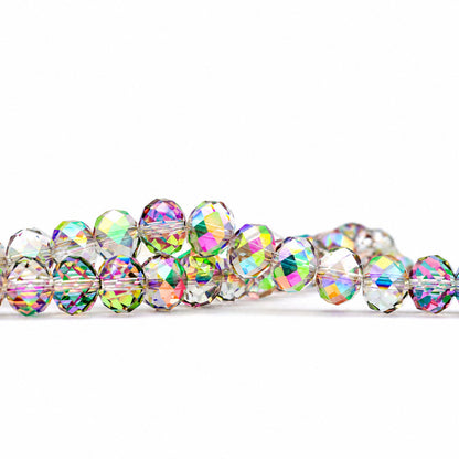 K9 faceted crystal glass rondelle beads in Sunshine Pink - sold by the strand