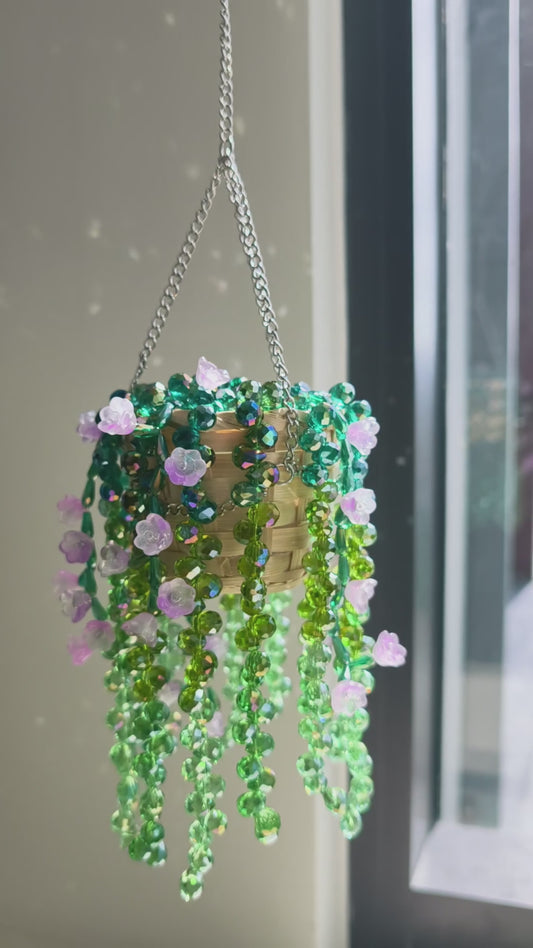 Extra-Full Cascading Flower Beaded Hanging Plant – 700 Beads