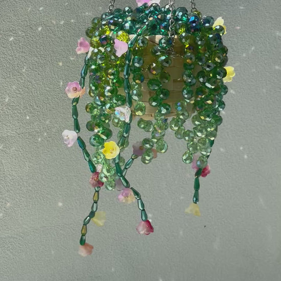 Cascading beaded hanging plant video