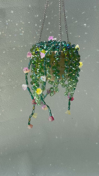 Cascading beaded hanging plant video