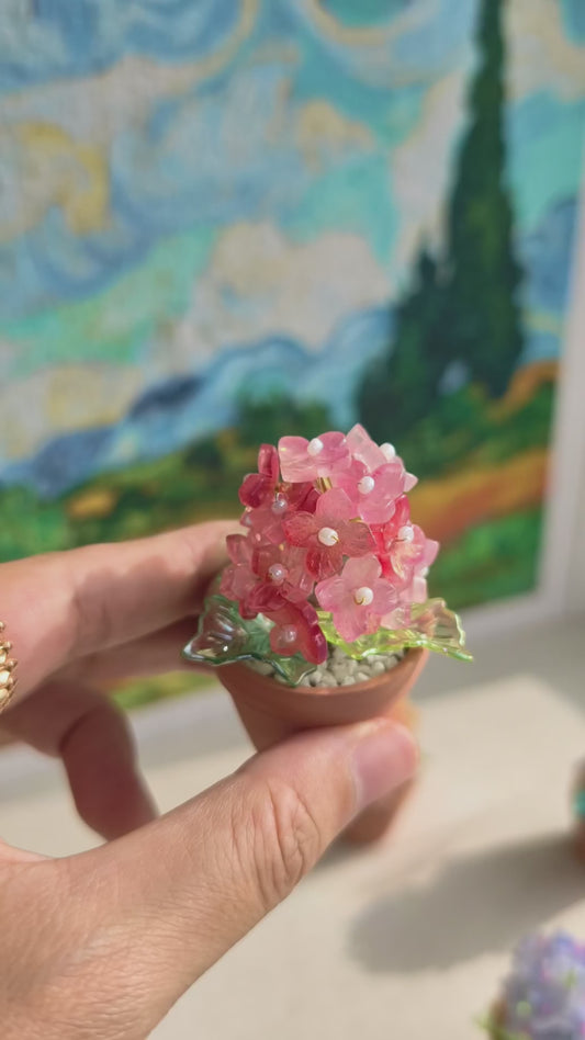 Beaded Hydrangea Fridge Magnet