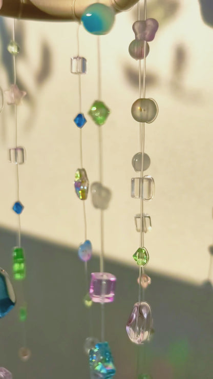Rainbow Rain Beaded Mobile Suncatcher