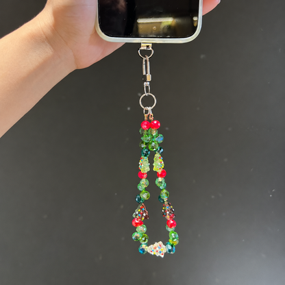 Christmas beaded charm for phones, bags and keys